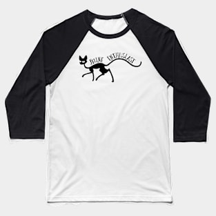 Feline Enthusiast Black Cat Silhouette Baseball T-Shirt